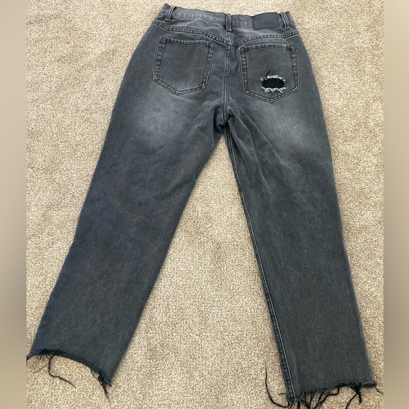 Blue Savvy Grey High Rise Black Destroyed Jeans Size 9/29 - Picture 2 of 9